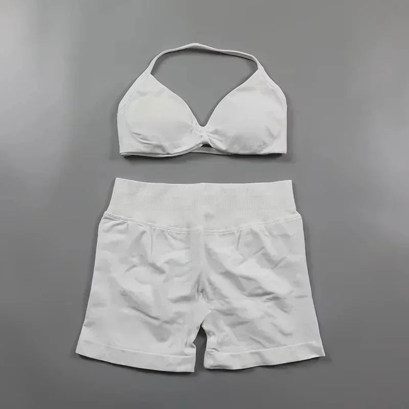 2PCS Women's Yoga Set – Bra & High Waist Shorts