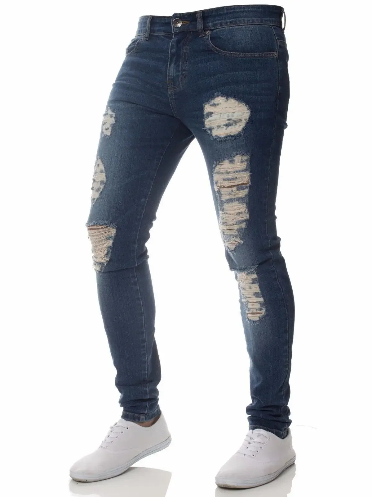Men's Ripped Skinny Jeans – Stretch Hip Hop Denim