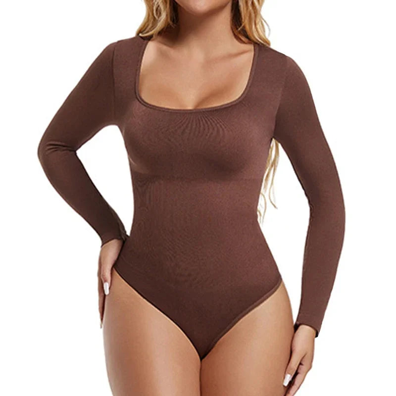 GUUDIA Seamless Long Sleeve Bodysuit – Tummy & Waist Shaper