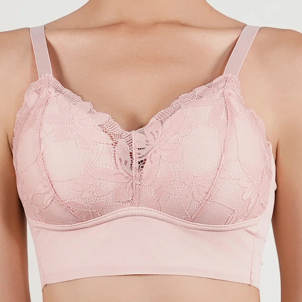 Wireless Lace Bra Adjustable Plus Small Large Cups