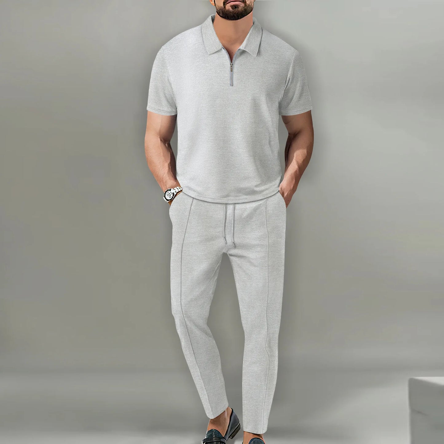 Men's 2-Piece Polo Set – Casual & Breathable 2025