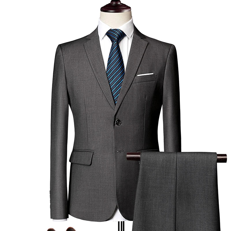 Men's Elegant 2-Piece Business Wedding Suit 2025