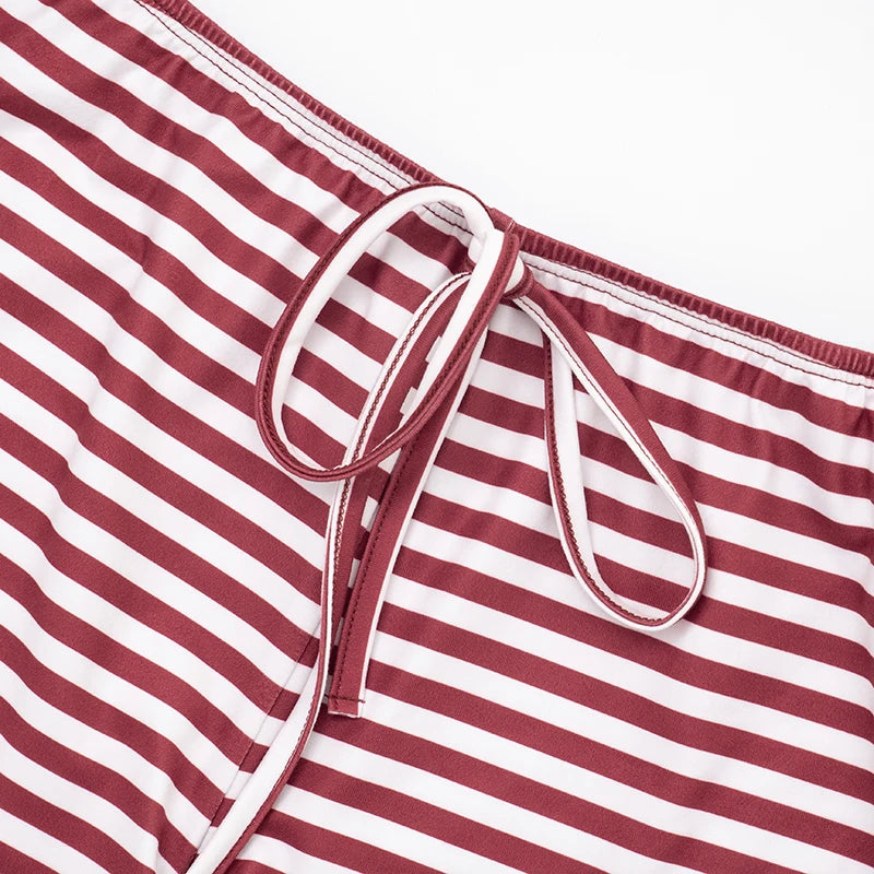 CUTENOVA Women’s Fall Stripe Sweatshirt & Shorts Set