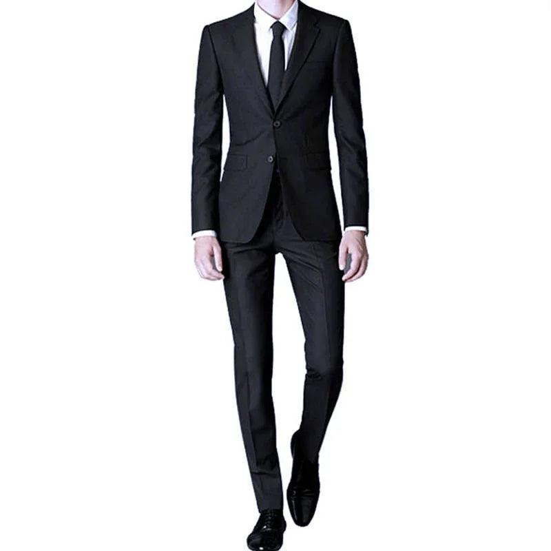 Men's Slim-Fit Business Wedding Suit 3-Piece Gentleman Fashion Set