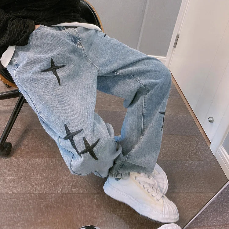 Men's Baggy Wide Leg Streetwear Jeans