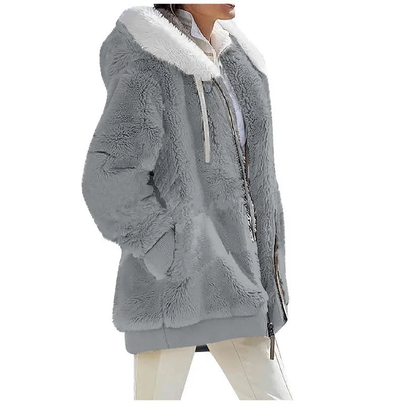 Women's Winter Hooded Fleece Coat