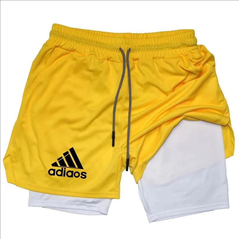 Men's 2-in-1 Compression Gym Shorts Quick Dry