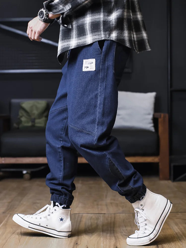 oose plus size men’s jeans with streetwear cargo style and anklelength design