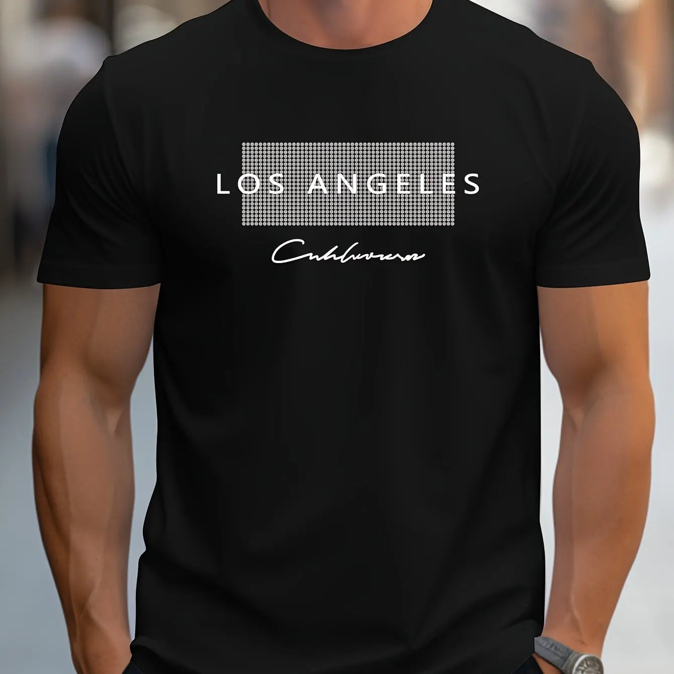 Men's Cotton LA Graphic T-Shirt – Summer Casual
