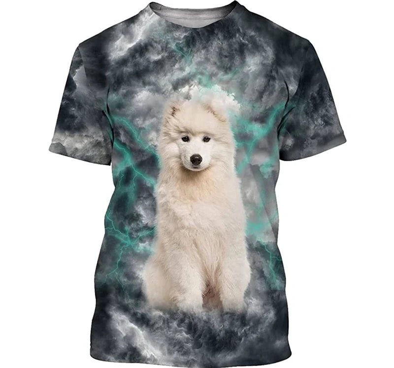 Dogs & Lightning Graphic T-Shirt men and women