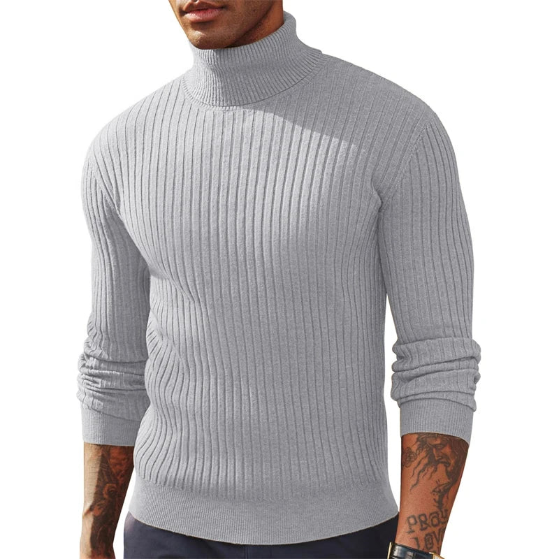 Autumn men’s slim fit turtleneck sweater, warm & thick