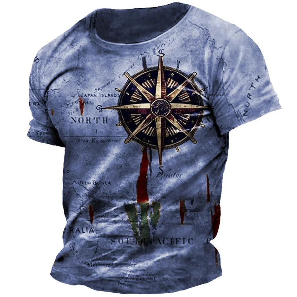 Men's Nautical Compass Tee – Summer Casual