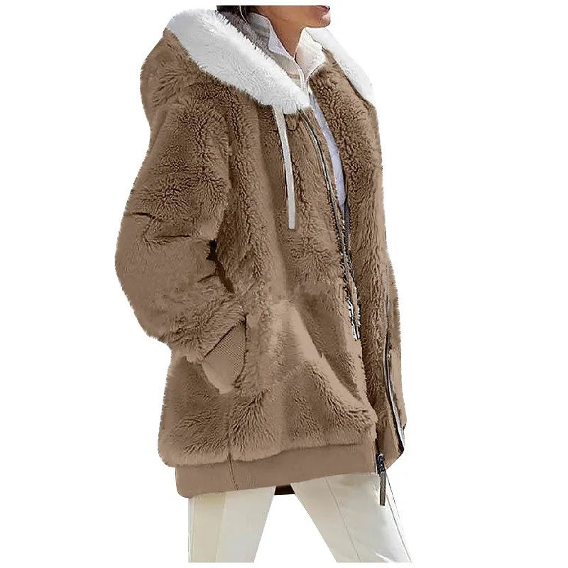 Women's Winter Hooded Fleece Coat
