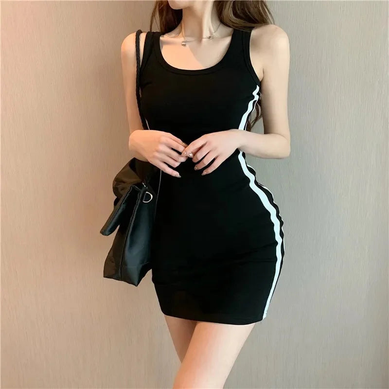 Women Summer Sexy Slim Dress Spaghetti Strap Sleeveless