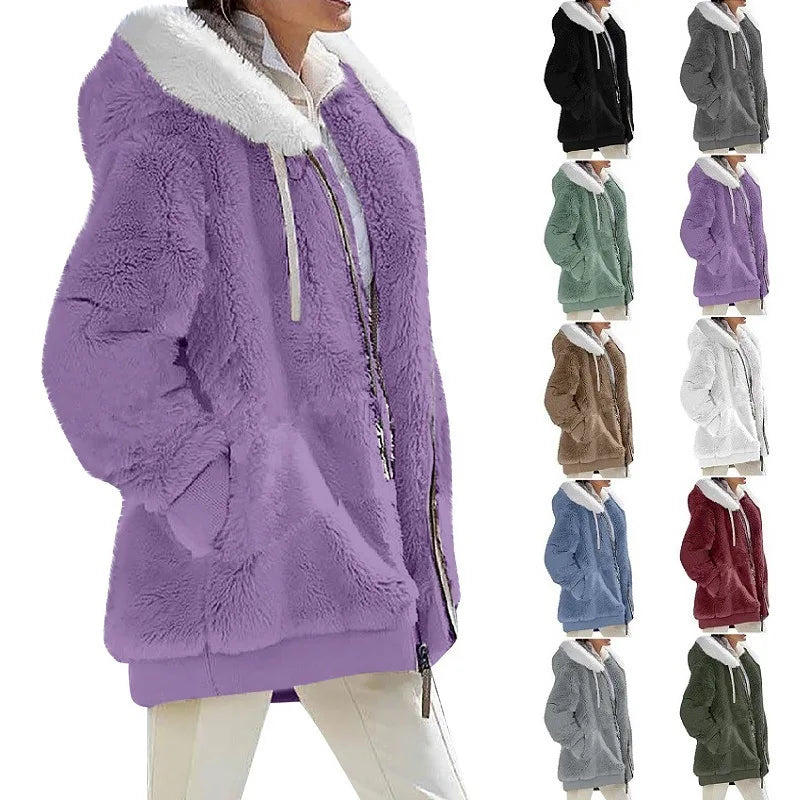 Women's Winter Hooded Fleece Coat