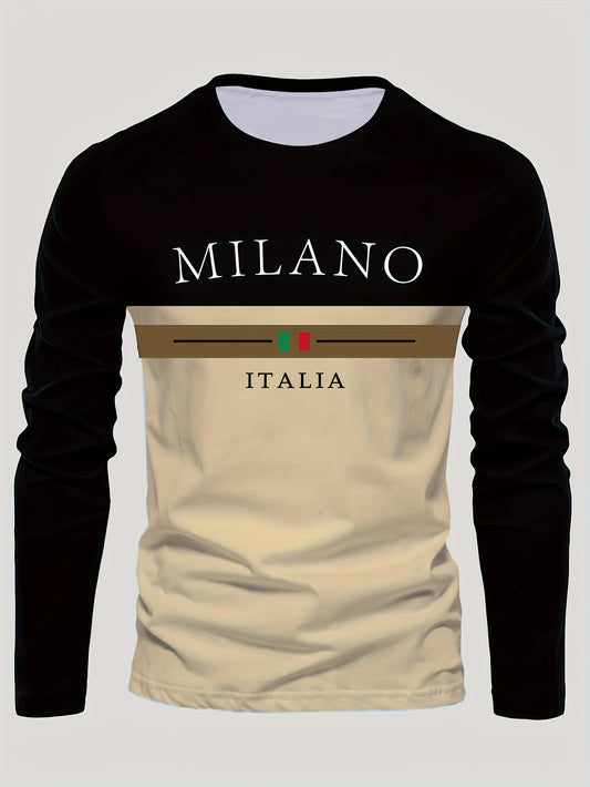 Men's summer casual print T-shirt breathable quick-dry