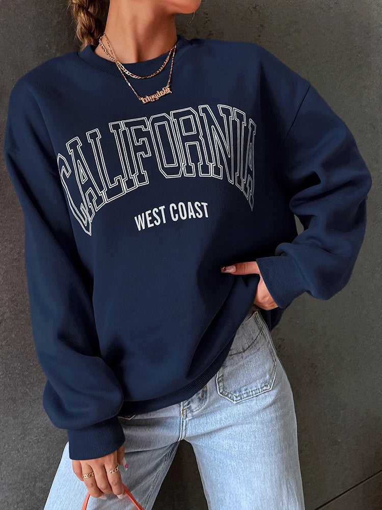 Korean Trend Women’s California Hoodie – Long Sleeve Pullover