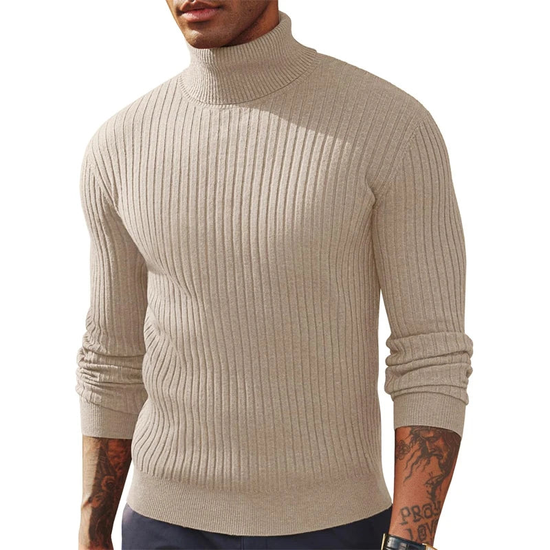 Autumn men’s slim fit turtleneck sweater, warm & thick