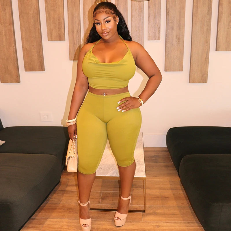 CUTENOVA Women Crop Top & Capri Set – Streetwear