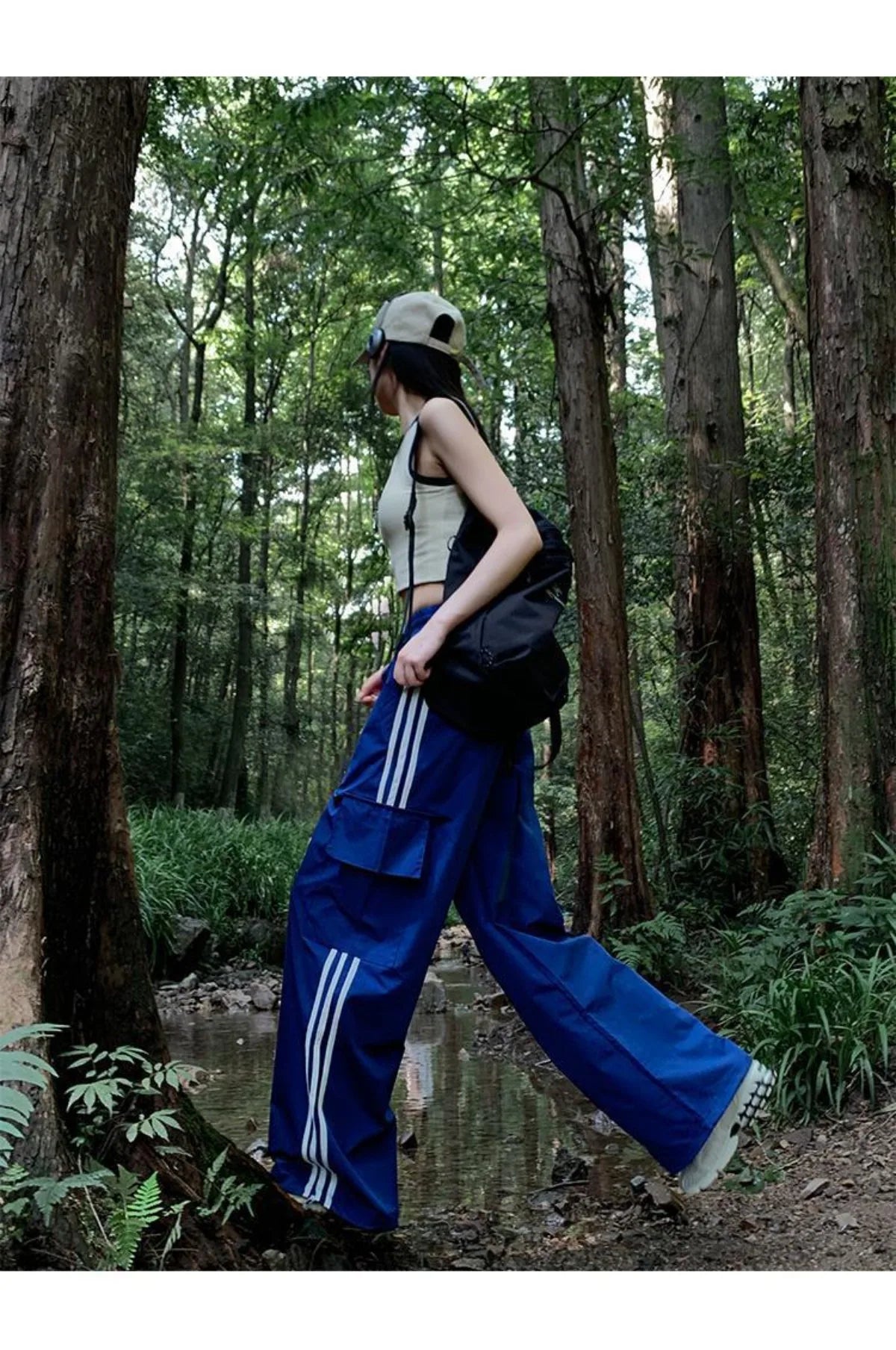 Women Baggy Stripe Cargo Joggers – Y2K Streetwear