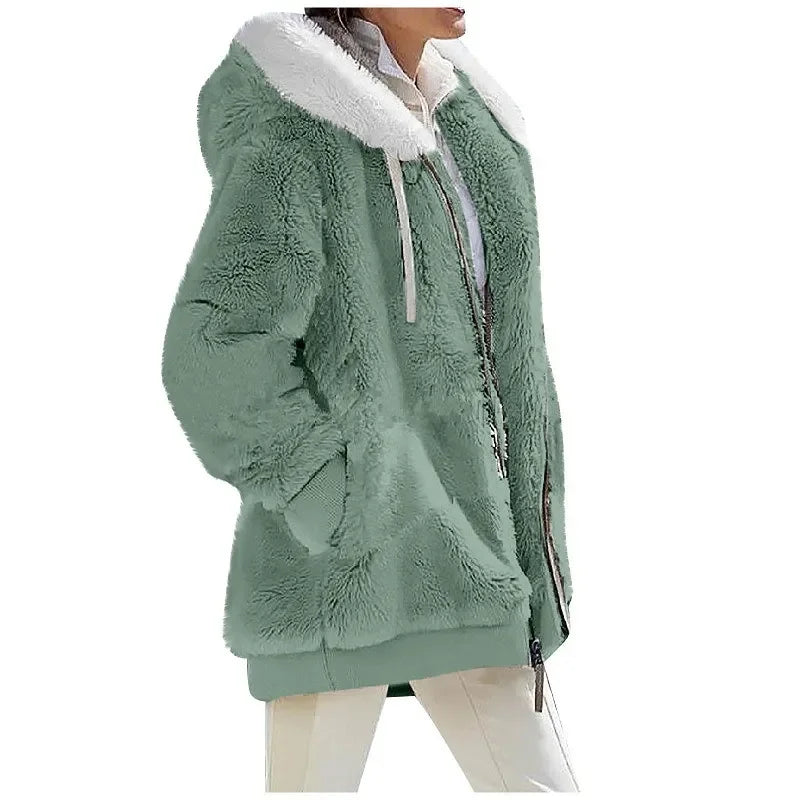 Women's Winter Hooded Fleece Coat