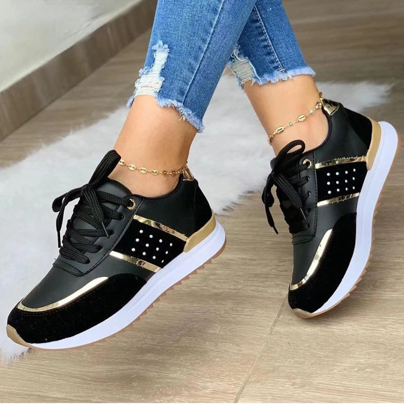Women Sneakers Platform Shoes Leather Casual Sport Running