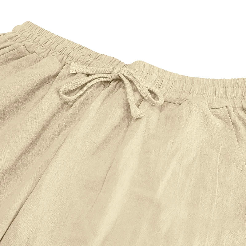 Men's Autumn Hip-Hop Cotton Linen Loose Casual Outdoor Sports Pants