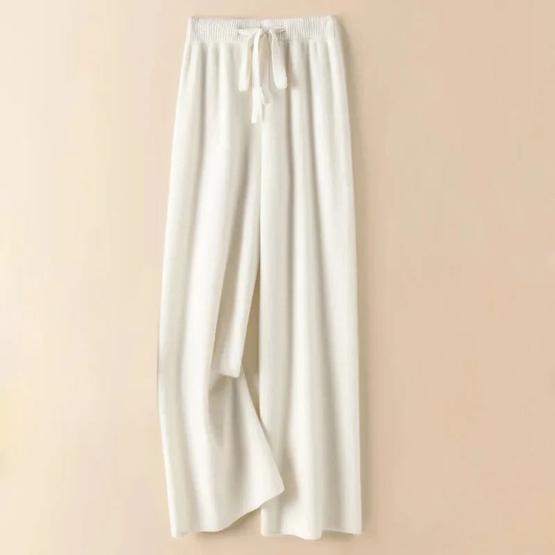 Thick Warm Knit High Waist Straight Women's Pants