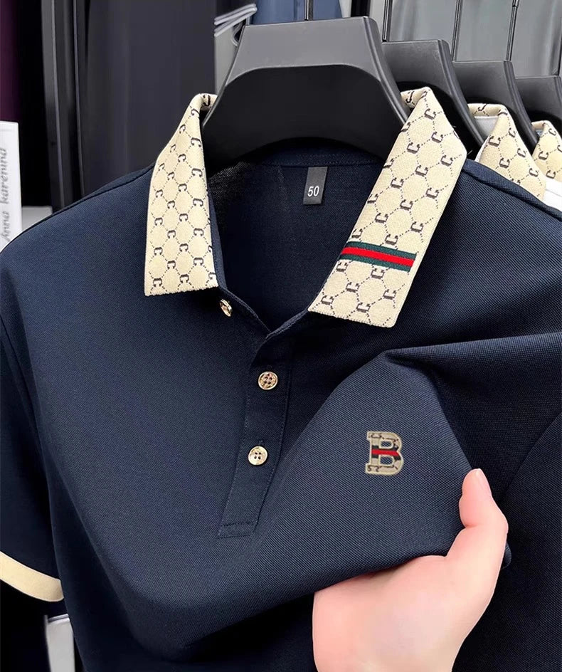 Luxury B letter polo shirt men summer fashion