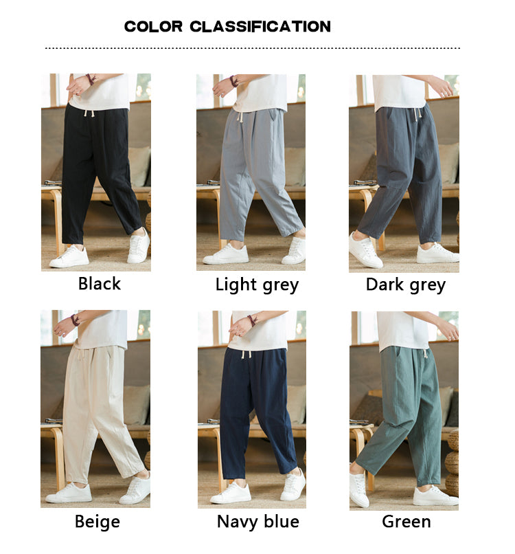 Men's Cotton Linen Casual Street Pants