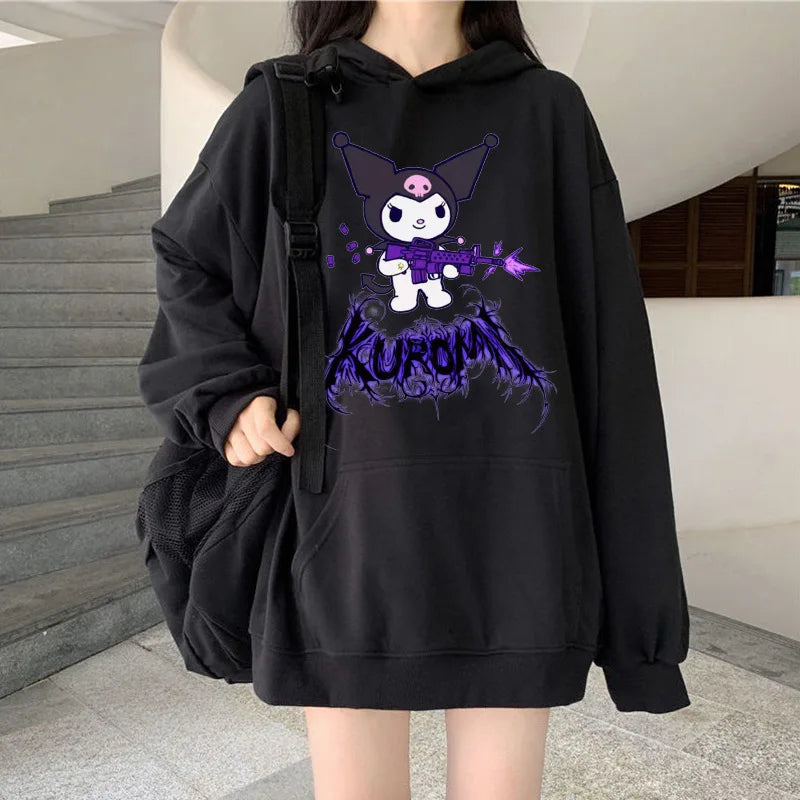 Kuromi Anime Cute Women's Hoodie Y2K Sweatshirt