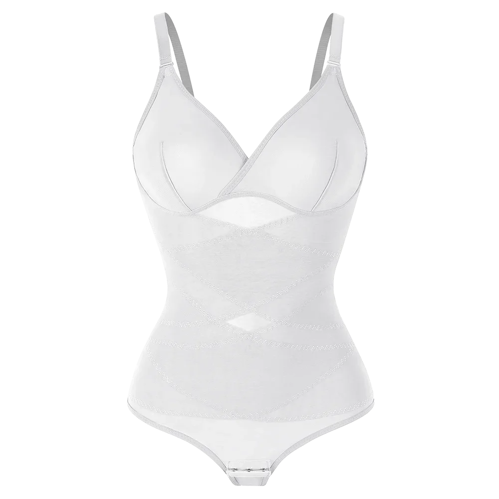 Sexy Cross Waist Bodysuit – Mesh, Breathable, Tummy Control