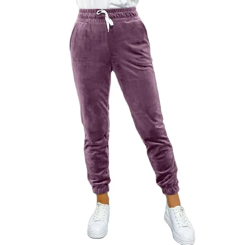 Velvet Joggers Women Warm Casual Fall Winter Pants
