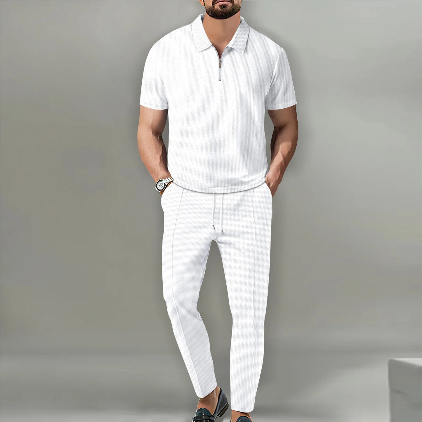 Men's 2-Piece Polo Set – Casual & Breathable 2025