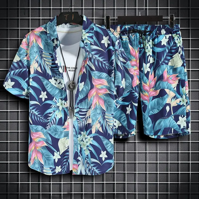 Men’s Hawaiian Beach Set – Quick Dry Summer Outfit