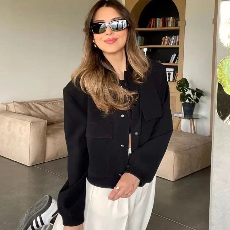 MUJER Women's Cropped Bomber Jacket 2025