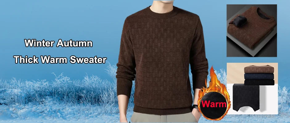 Premium wool V-neck men's sweater soft warm stylish