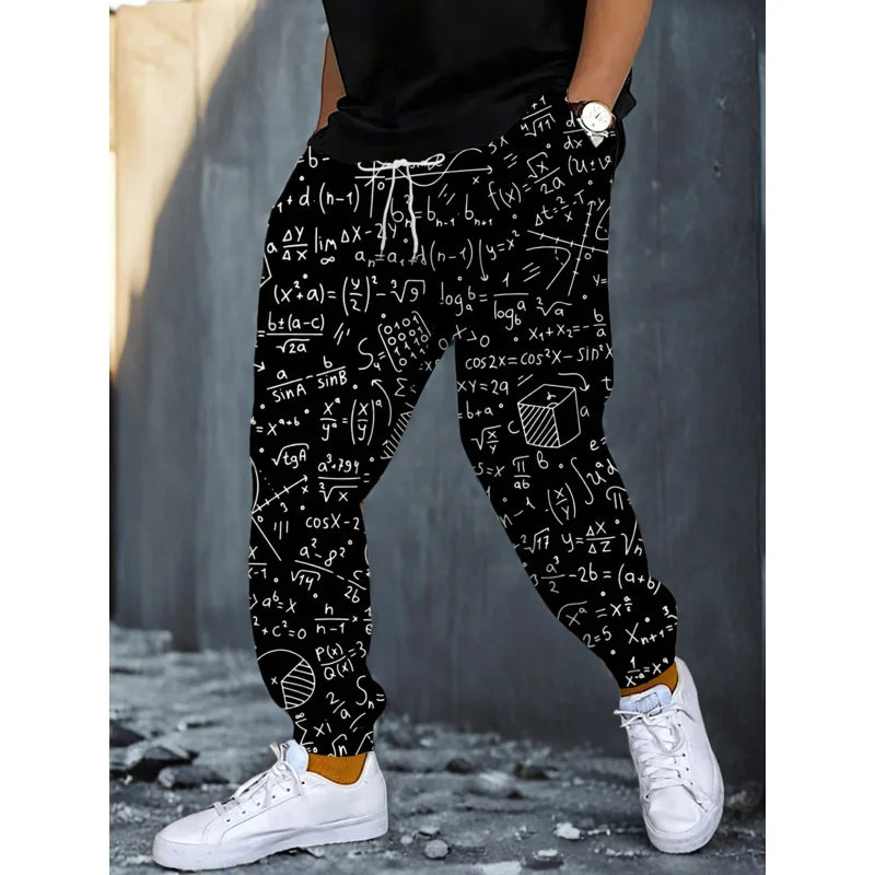 Men's Autumn 2025 Street Trousers – Soft 3D Graffiti
