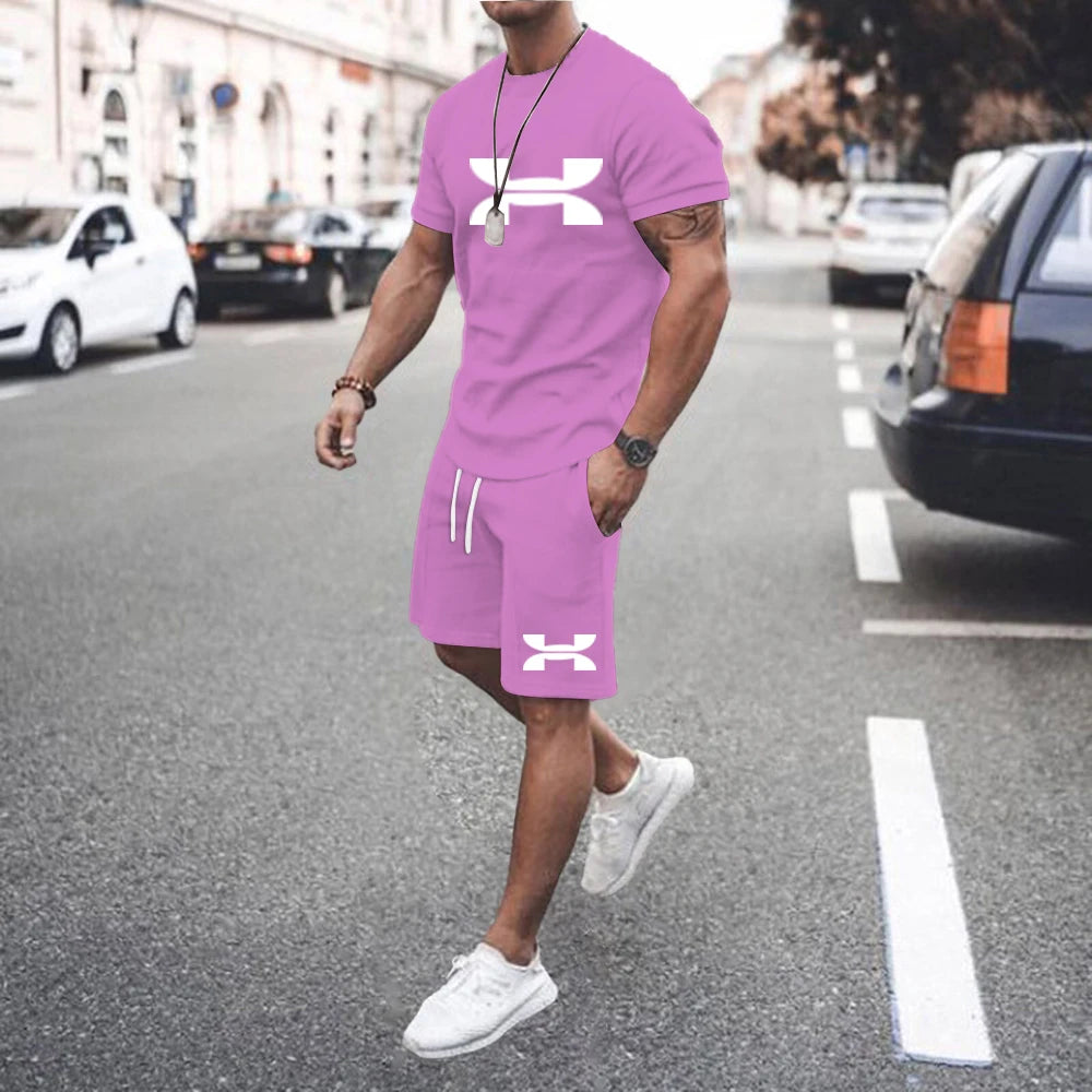 Men's 2025 Summer Casual Tracksuit – T-Shirt & Shorts