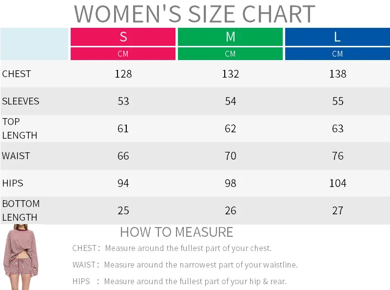 CUTENOVA Women’s Fall Stripe Sweatshirt & Shorts Set