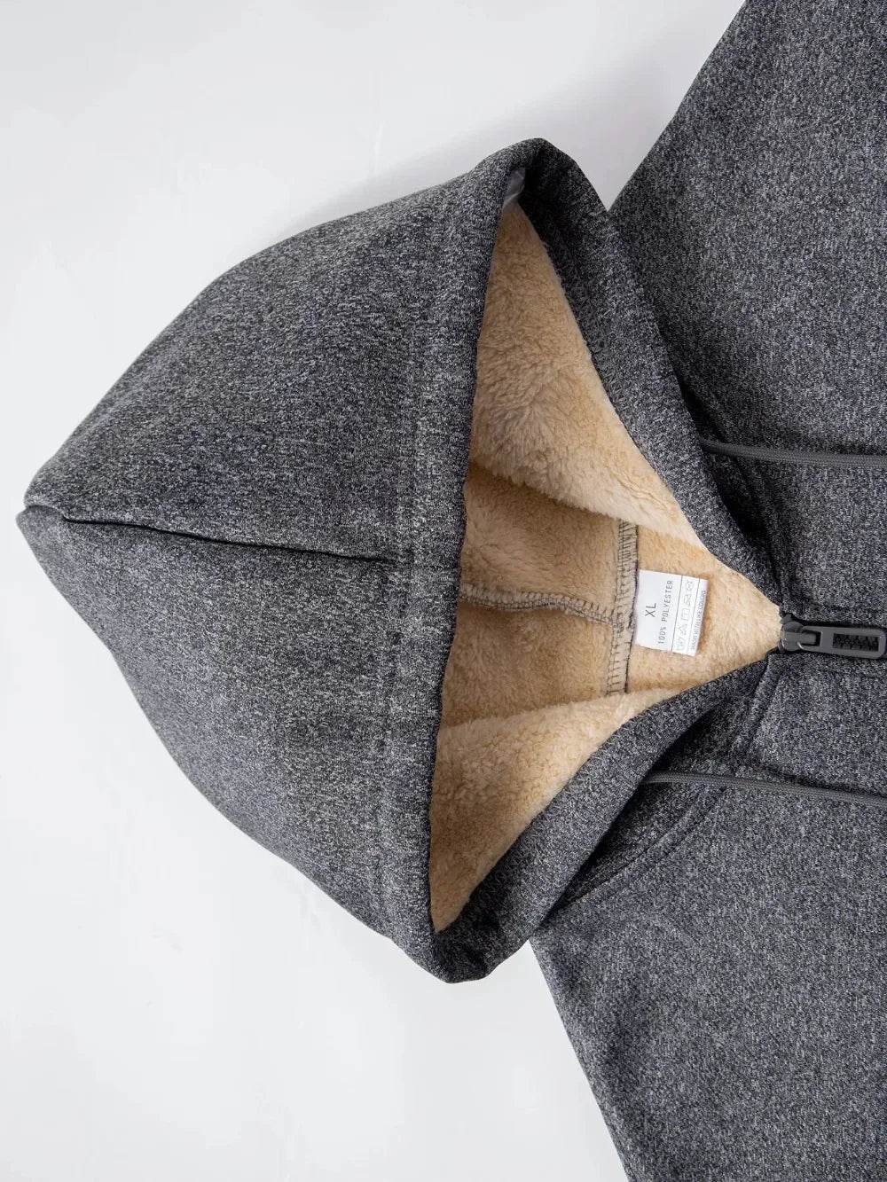 Men's Winter Zipper Jacket Fleece Hooded Coat