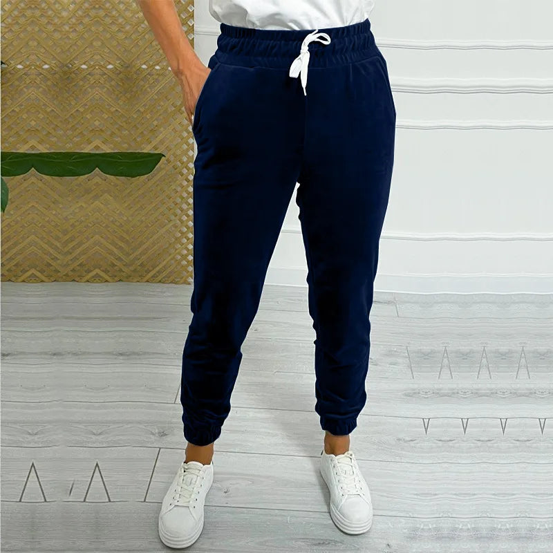 Velvet Joggers Women Warm Casual Fall Winter Pants