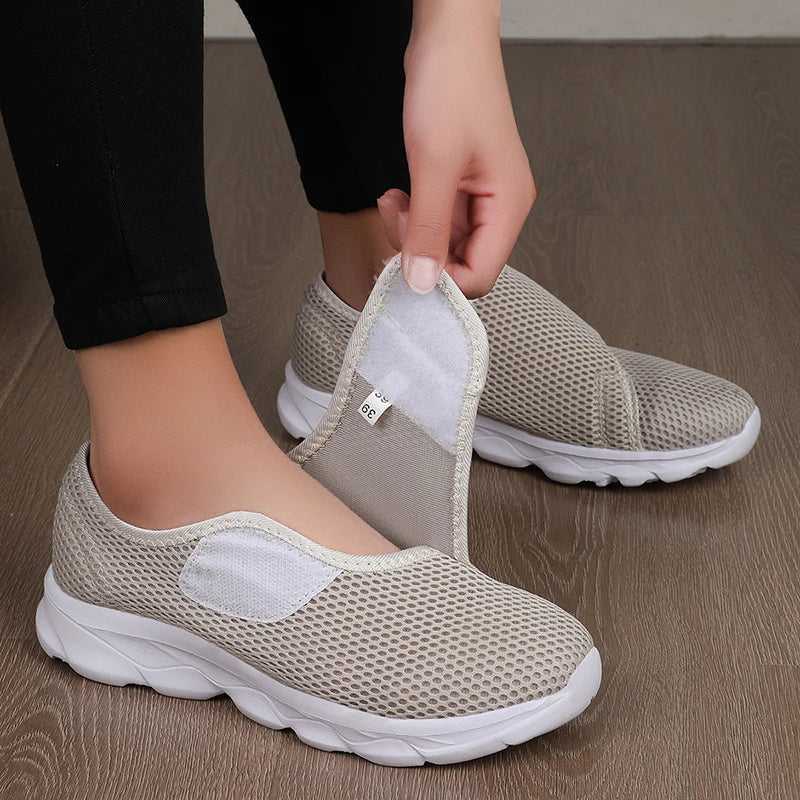 Comfortable diabetic walking shoes designed for swollen, wide feet