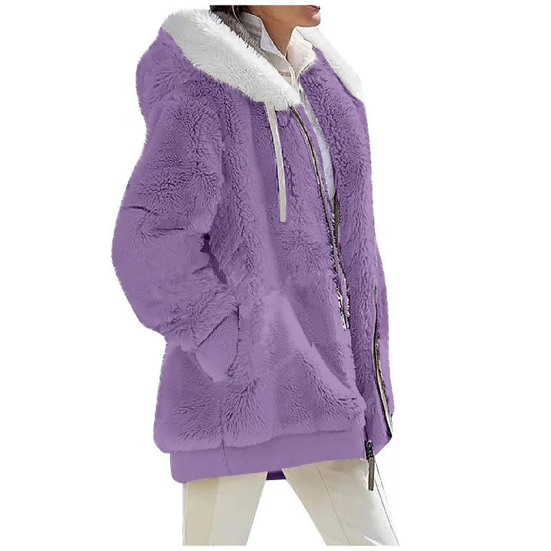 Women's Winter Hooded Fleece Coat