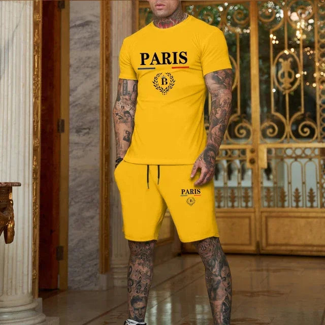 Men's Summer 2-Piece Set Sportswear – T-Shirt & Shorts