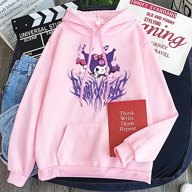 Kuromi Anime Cute Women's Hoodie Y2K Sweatshirt