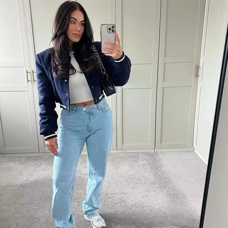 MUJER Women's Cropped Bomber Jacket 2025