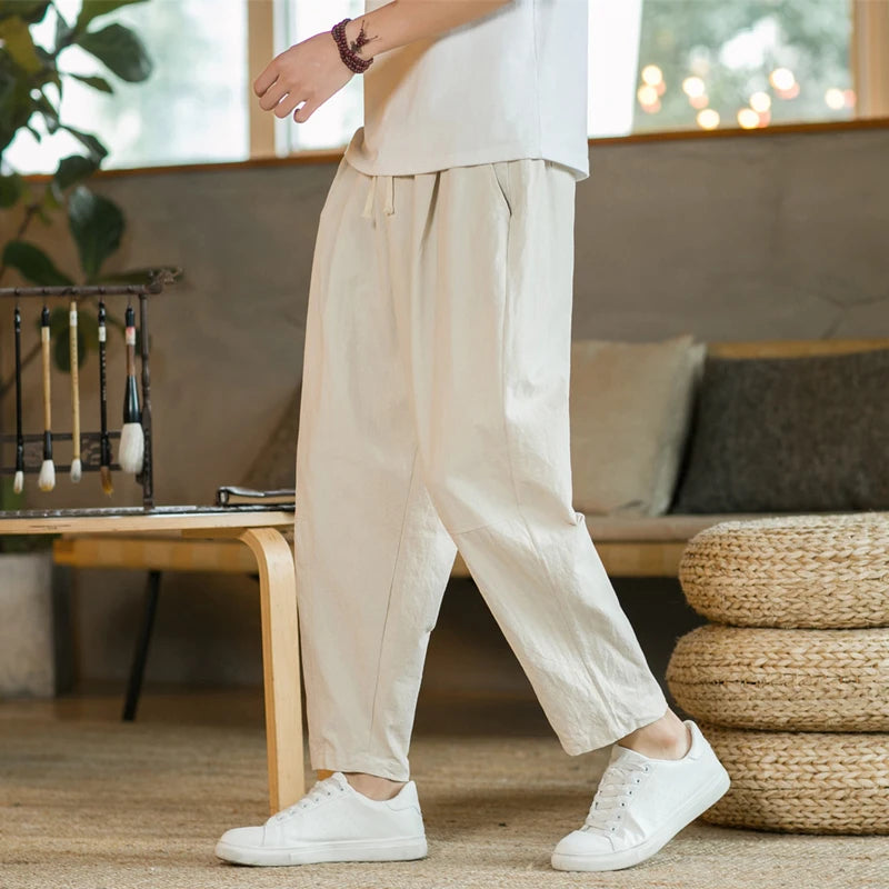 Men's Cotton Linen Casual Street Pants
