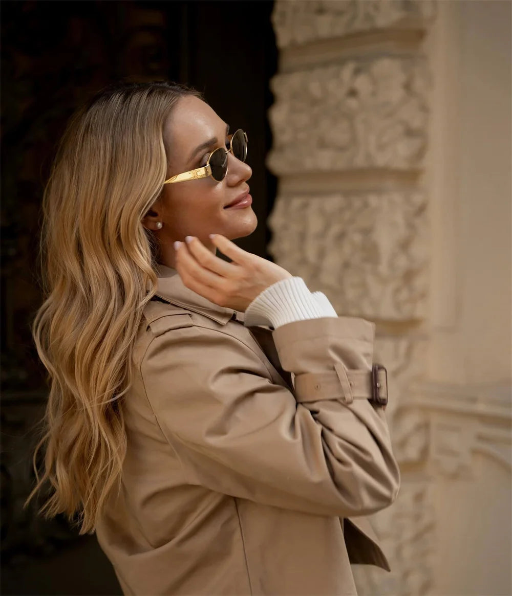 Vintage Cropped Trench Jacket – Women Chic Coat