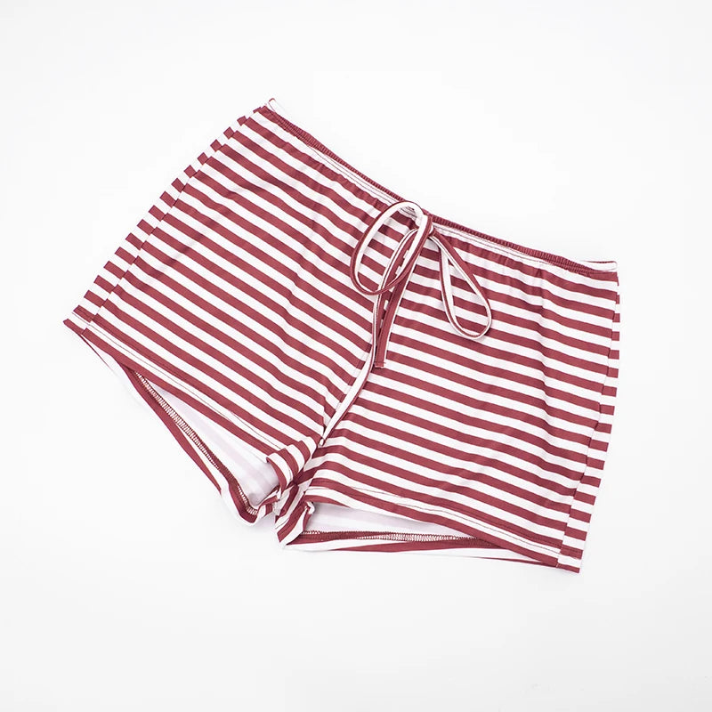 CUTENOVA Women’s Fall Stripe Sweatshirt & Shorts Set